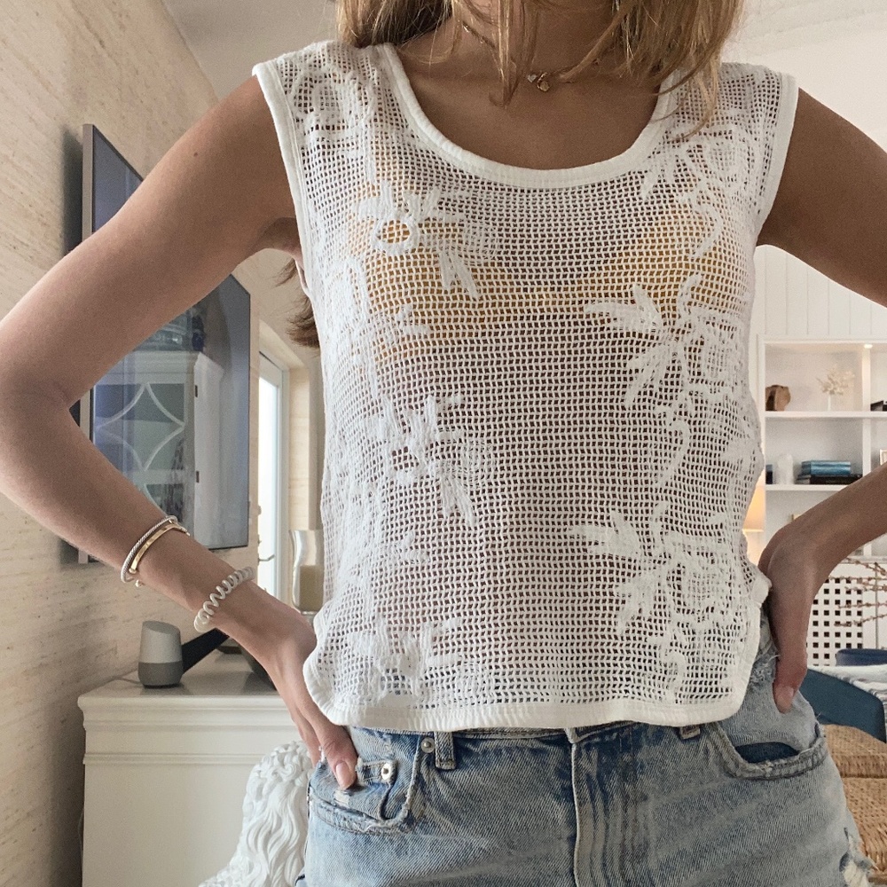 Net Cover-up with Floral Design